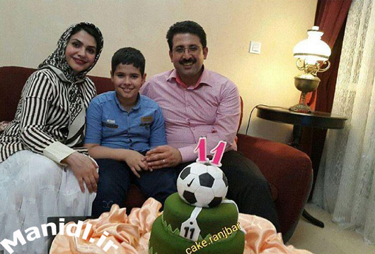 حمیدرضا رنجبر با همسر و پسرش