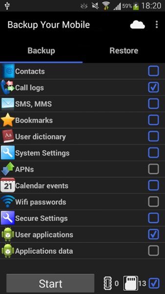 نرم افزار بک آپ از گوشی و تبلت اندروید Android Backup Your Mobile