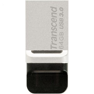 Transcend JetFlash 880s OTG Flash Memory - 64GB نقره ای