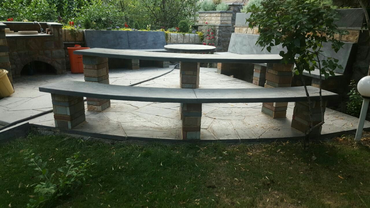 اجرای میزصندلی باسنگ لاشه پیمانکاری سنگ مالون جوینده .نصب سنک کوهی .نصب سنگ ورقه ای پیمانکاری سنگ مالون  09124026545  09125067712