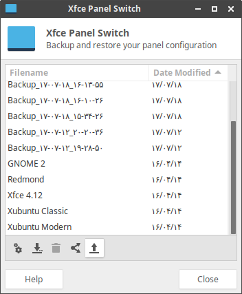 عکس صفحهٔ تنظیمات طرح ها در xfce
