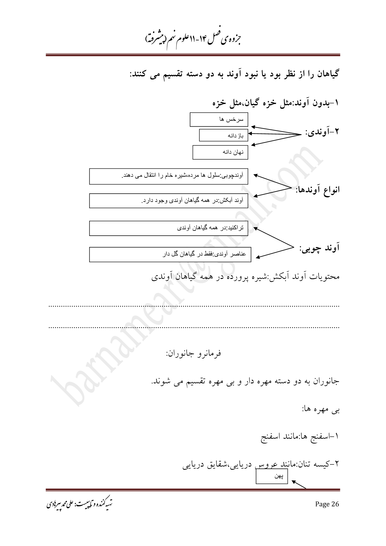 جزوه تیزهوشانی نهم
