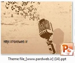 دانلود رایگان تم و قالب پاورپوینت میکروفن
