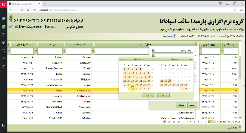 دوو اکسپرس فارسی devexpress