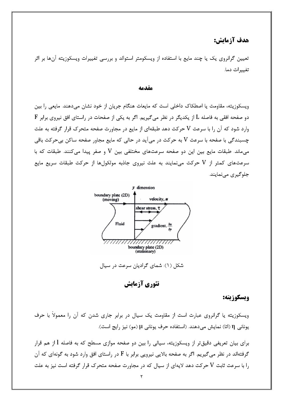 بررسی گرانروی مایعات