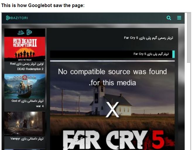 No Compatible Source was found for this Media ( in Search Console