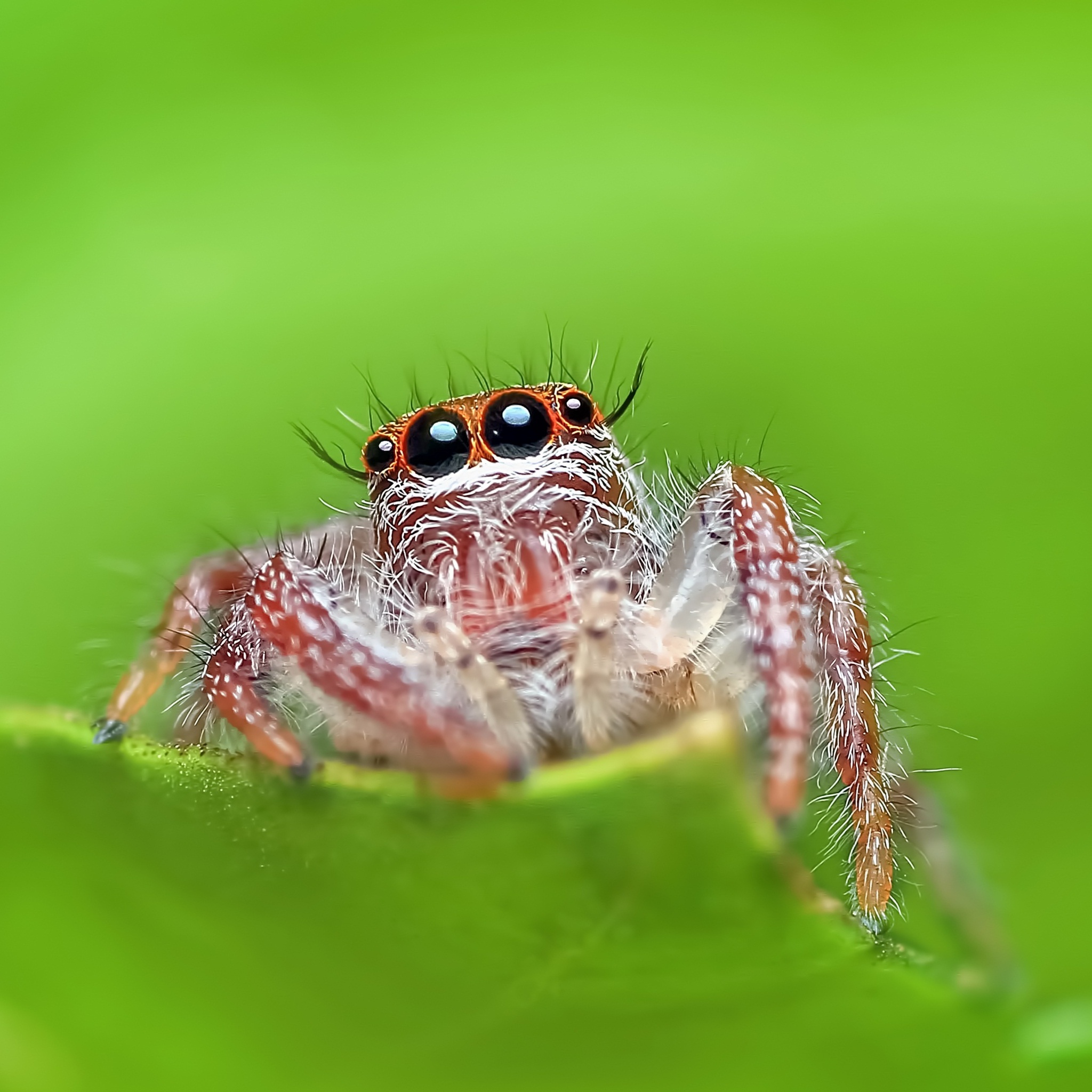 jumping_spider_green_background_wallpaper