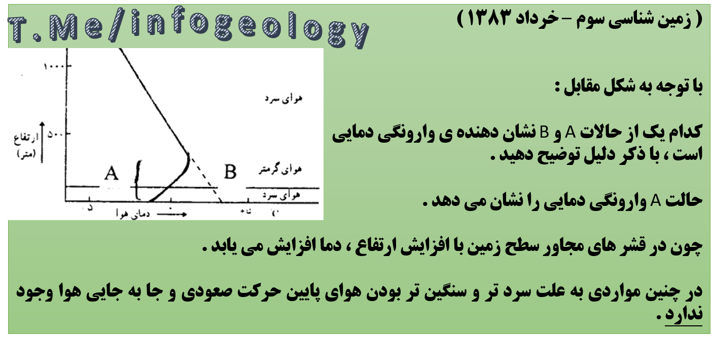 25 - سوال امتحانی زمین شناسی سوم - خرداد 1383 .