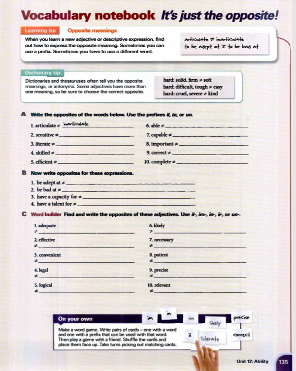 Viewpoint 1 Unit 12 Vocabulary Notebook Viewpoint 1 Unit 12 Vocabulary Notebook