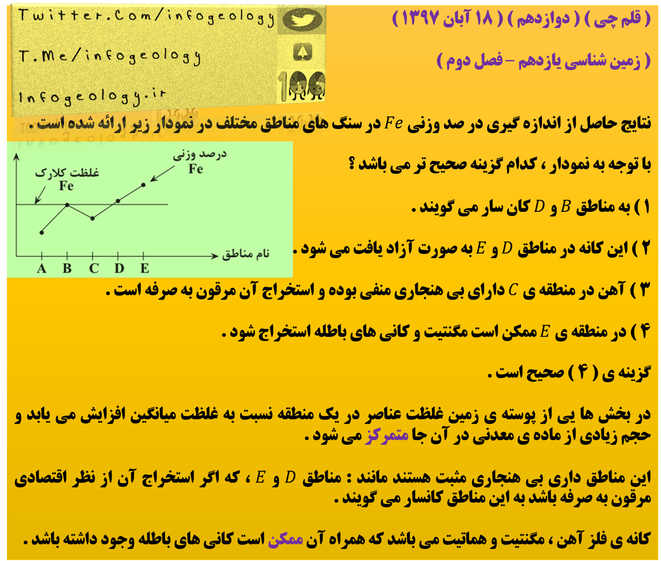 78 - تست از نتایج حاصل از اندازه گیری در صد وزنی Fe . ( بی هنجاری مثبت )