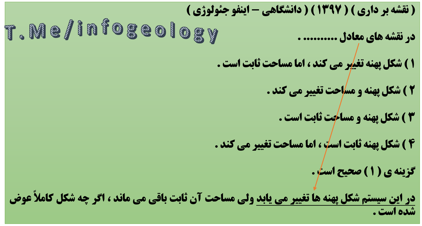 127 - تست از نقشه های معادل . نقشه برداری . 1397 .