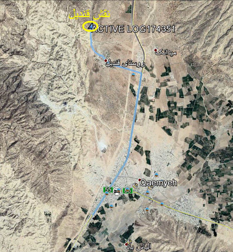 موقعیت مکانی و مسیر دسترسی به نقش قندیل موقعیت مکانی و مسیر دسترسی به نقش قندیل